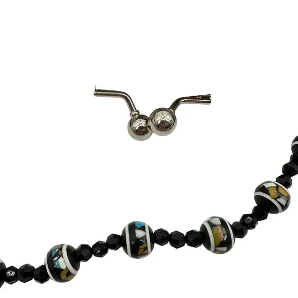 NWT Apt. 9 Black Beaded Evening Handbag Decorative Strap & Snap Closure - Picture 4 of 10